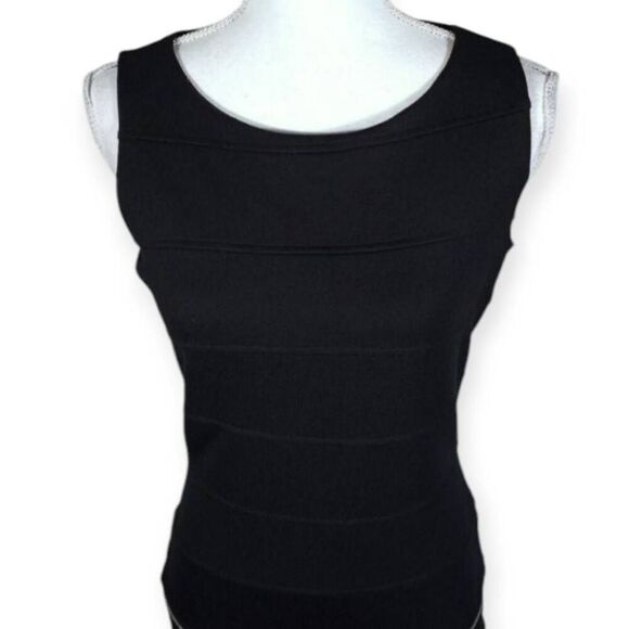 ADRIENNE VITTADINI BLACK BODYCON ZIPPER DRESS SZ.6 EUC. - Picture 2 of 8